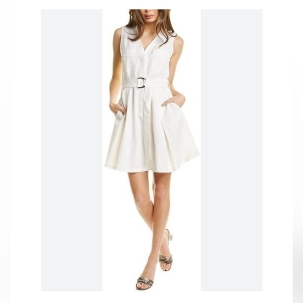 Club Monaco day-to-night sleeveless linen blend white dress